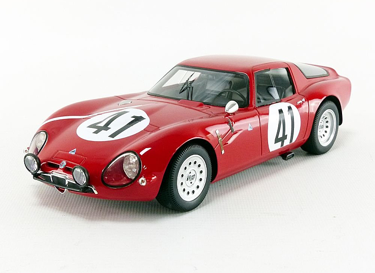 Alfa Romeo Guilia TZ2 24h Le Mans 1965 #41 Driven by: Roberto Bussinello / Jean Rolland limited edition 100pcs 1:18